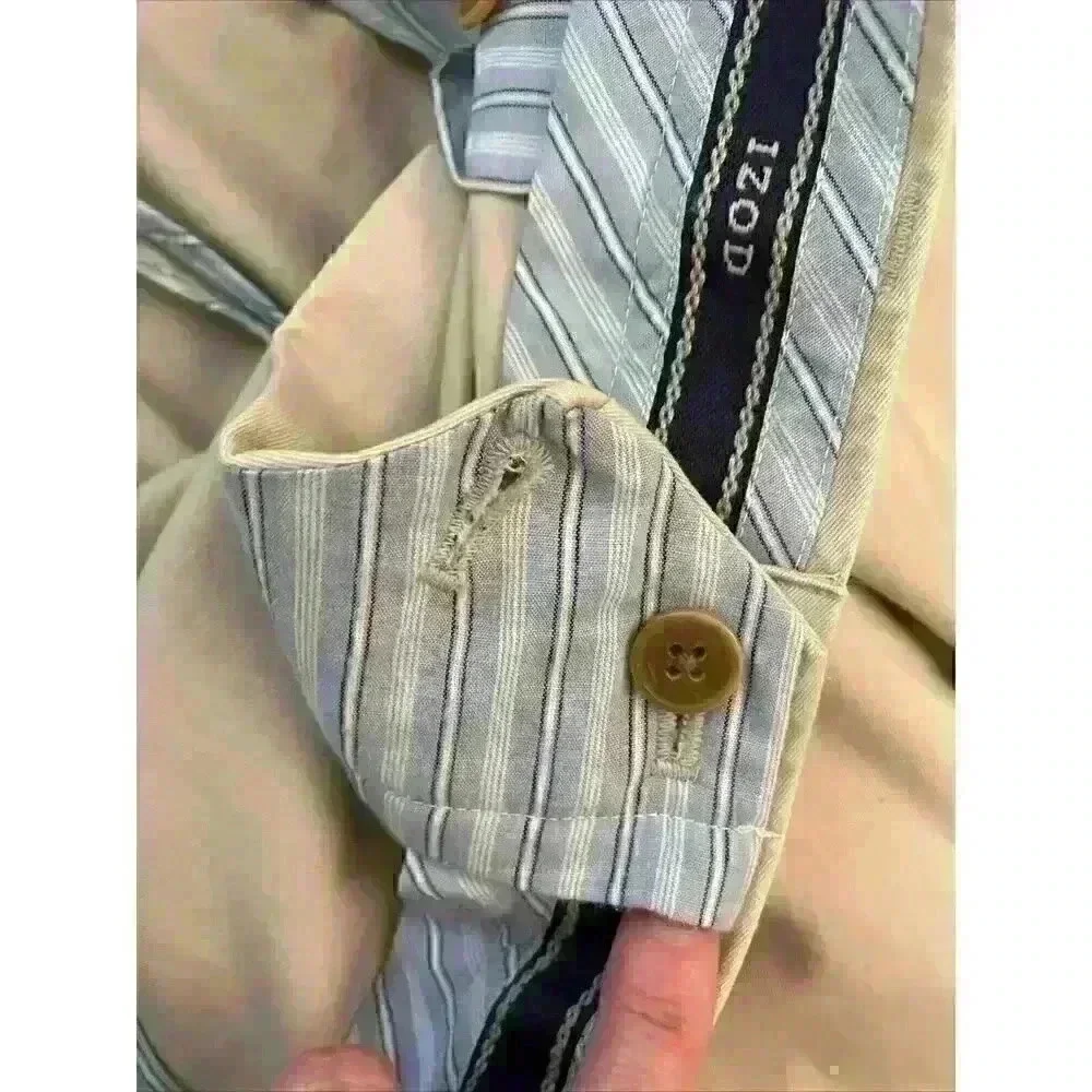 IZOD Mens Chino Flat Front Straight Fit Pants 36 X 30 Good Condition Khaki Tan‎